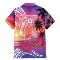 Guam Latte Stone with Map Family Matching Mermaid Dress and Hawaiian Shirt Bougainvillea Beach Sunset