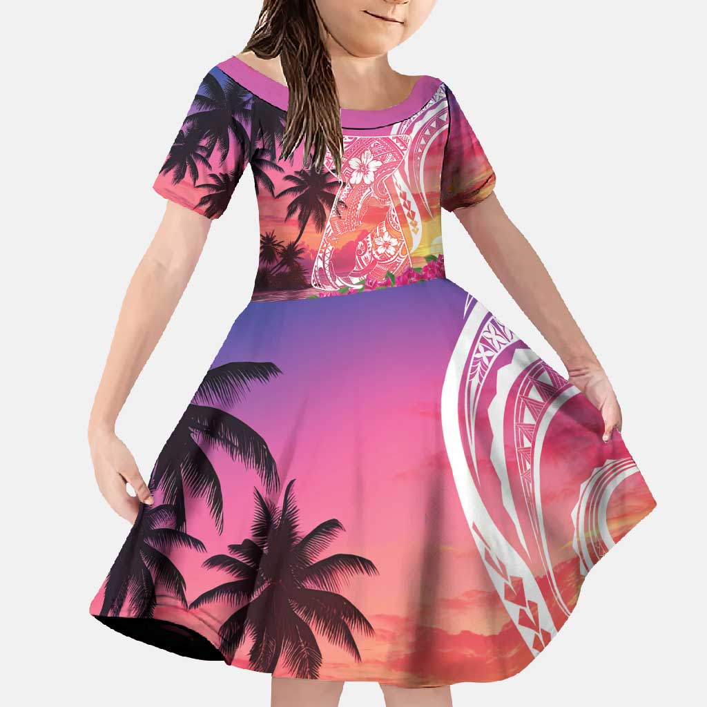 Guam Latte Stone with Map Family Matching Summer Maxi Dress and Hawaiian Shirt Bougainvillea Beach Sunset