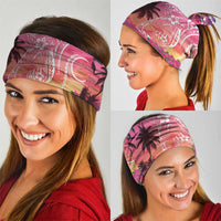 Guam Latte Stone with Map Neck Gaiter Bougainvillea Beach Sunset - Polynesian Pride