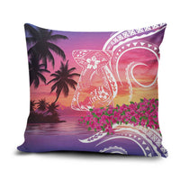 Guam Latte Stone with Map Pillow Cover Bougainvillea Beach Sunset LT9 Sunset - Polynesian Pride
