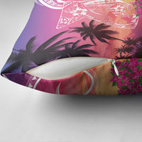 Guam Latte Stone with Map Pillow Cover Bougainvillea Beach Sunset LT9 - Polynesian Pride