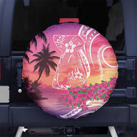 Guam Latte Stone with Map Spare Tire Cover Bougainvillea Beach Sunset