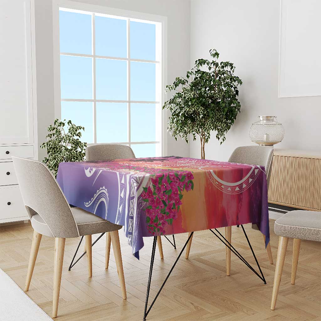 Guam Latte Stone with Map Tablecloth Bougainvillea Beach Sunset LT9 - Polynesian Pride