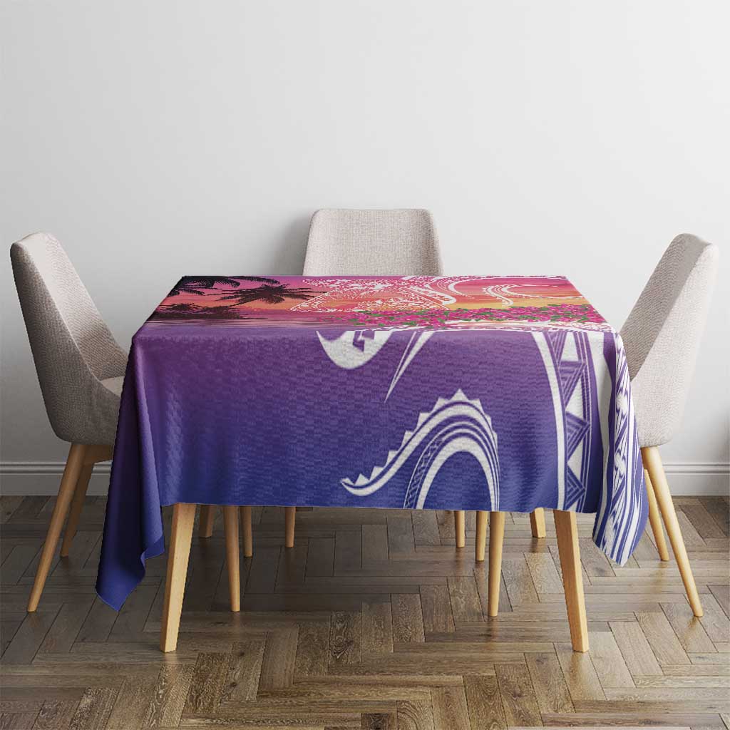 Guam Latte Stone with Map Tablecloth Bougainvillea Beach Sunset LT9 - Polynesian Pride