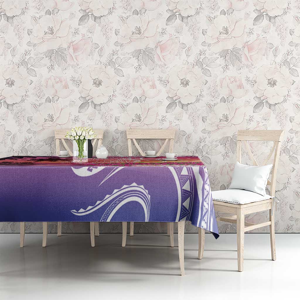 Guam Latte Stone with Map Tablecloth Bougainvillea Beach Sunset LT9 - Polynesian Pride