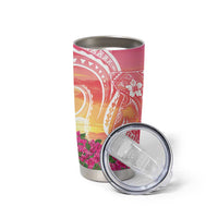 Guam Latte Stone with Map Tumbler Cup Bougainvillea Beach Sunset LT9 - Polynesian Pride