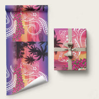 Guam Latte Stone with Map Wrapping Paper Bougainvillea Beach Sunset - Polynesian Pride