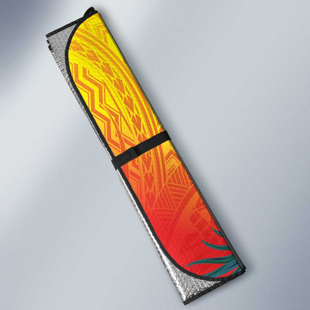 Papua New Guinea Cultural Tropical Flowers Auto Sun Shade - Polynesian Pride