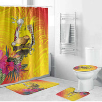 Papua New Guinea Cultural Tropical Flowers Bathroom Set - Polynesian Pride