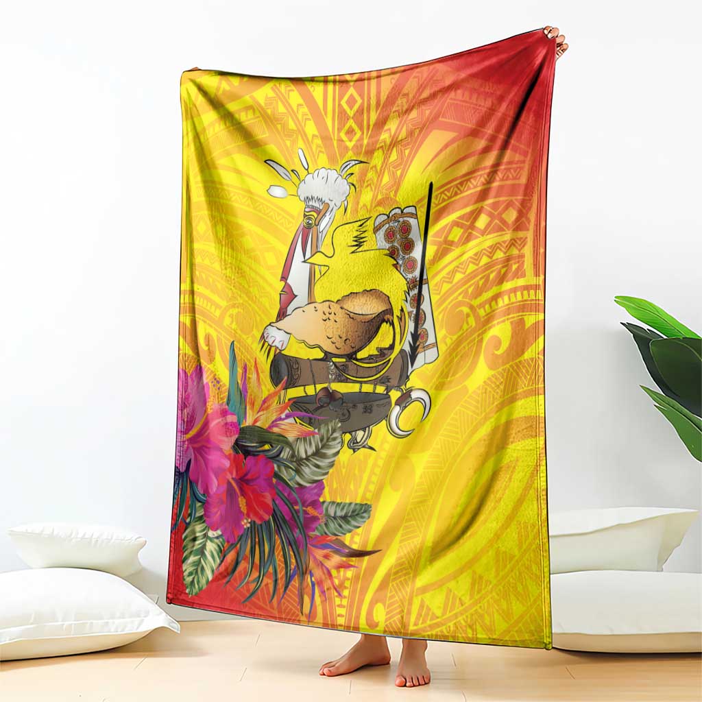 Papua New Guinea Cultural Tropical Flowers Blanket