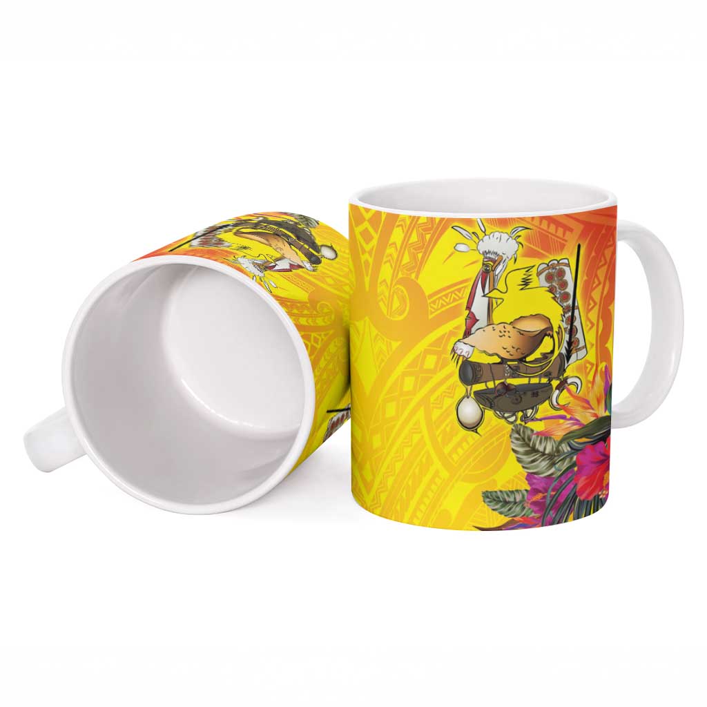 Papua New Guinea Cultural Tropical Flowers Ceramic Mug - Polynesian Pride