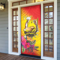 Papua New Guinea Cultural Tropical Flowers Door Cover - Polynesian Pride