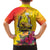 Papua New Guinea Cultural Tropical Flowers Family Matching Off Shoulder Short Dress and Hawaiian Shirt
