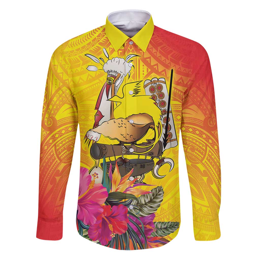 Papua New Guinea Cultural Tropical Flowers Family Matching Puletasi and Hawaiian Shirt