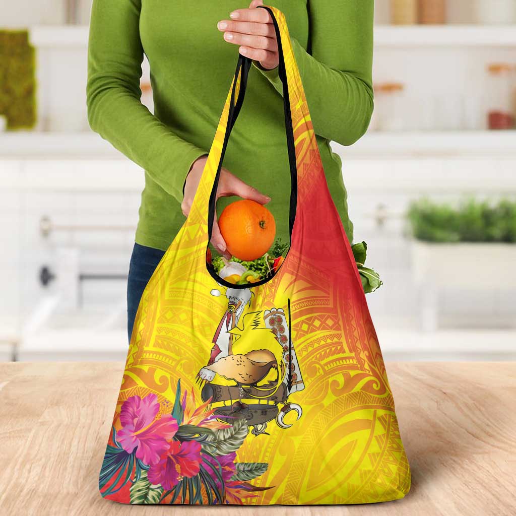 Papua New Guinea Cultural Tropical Flowers Grocery Bag