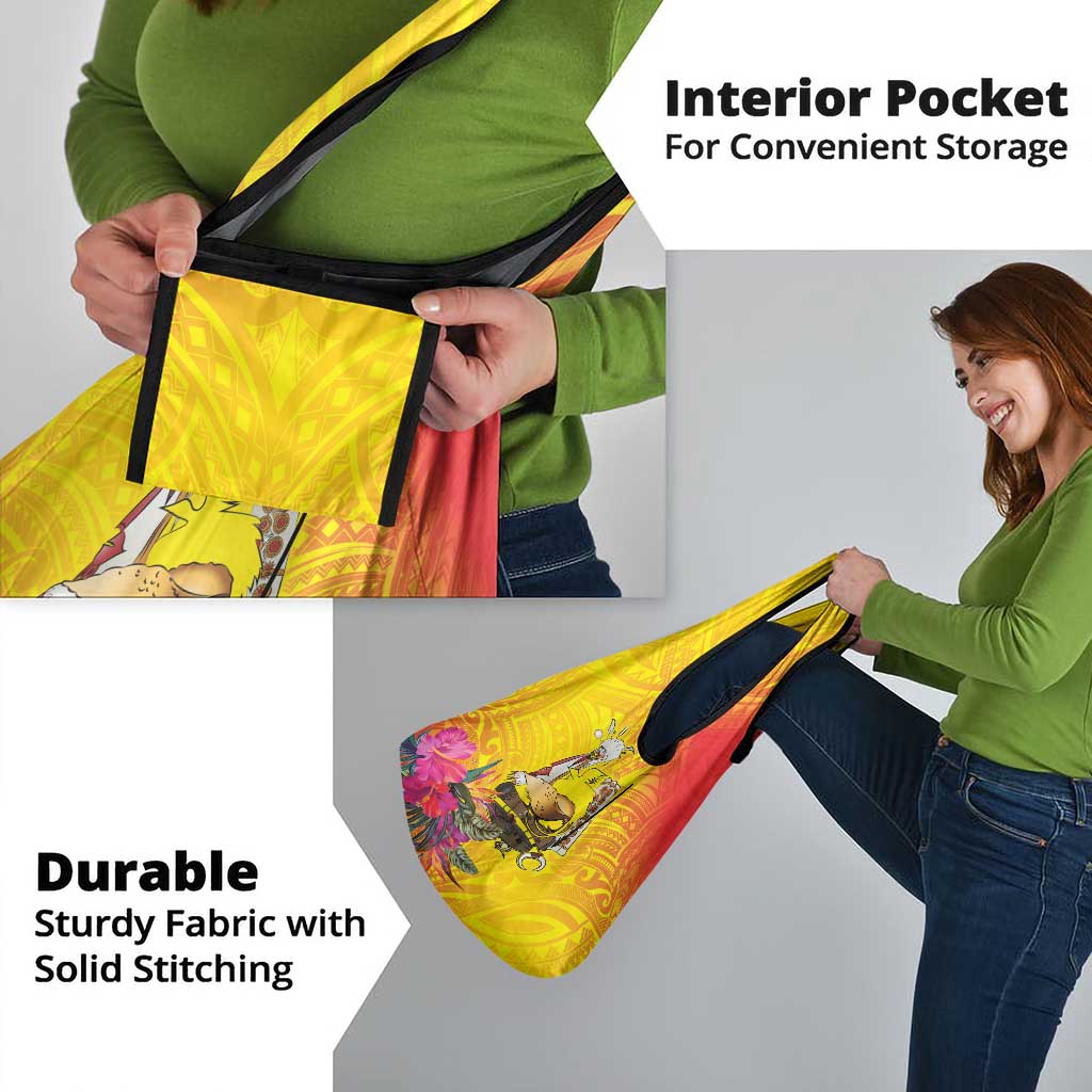 Papua New Guinea Cultural Tropical Flowers Grocery Bag