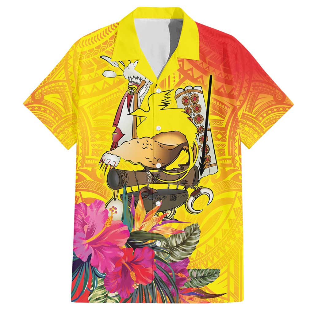 Papua New Guinea Cultural Tropical Flowers Hawaiian Shirt