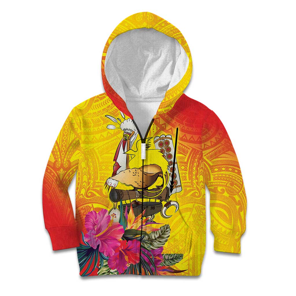 Papua New Guinea Cultural Tropical Flowers Kid Hoodie