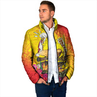 Papua New Guinea Cultural Tropical Flowers Padded Jacket - Polynesian Pride