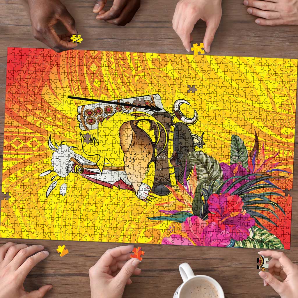 Papua New Guinea Cultural Tropical Flowers Puzzle - Polynesian Pride