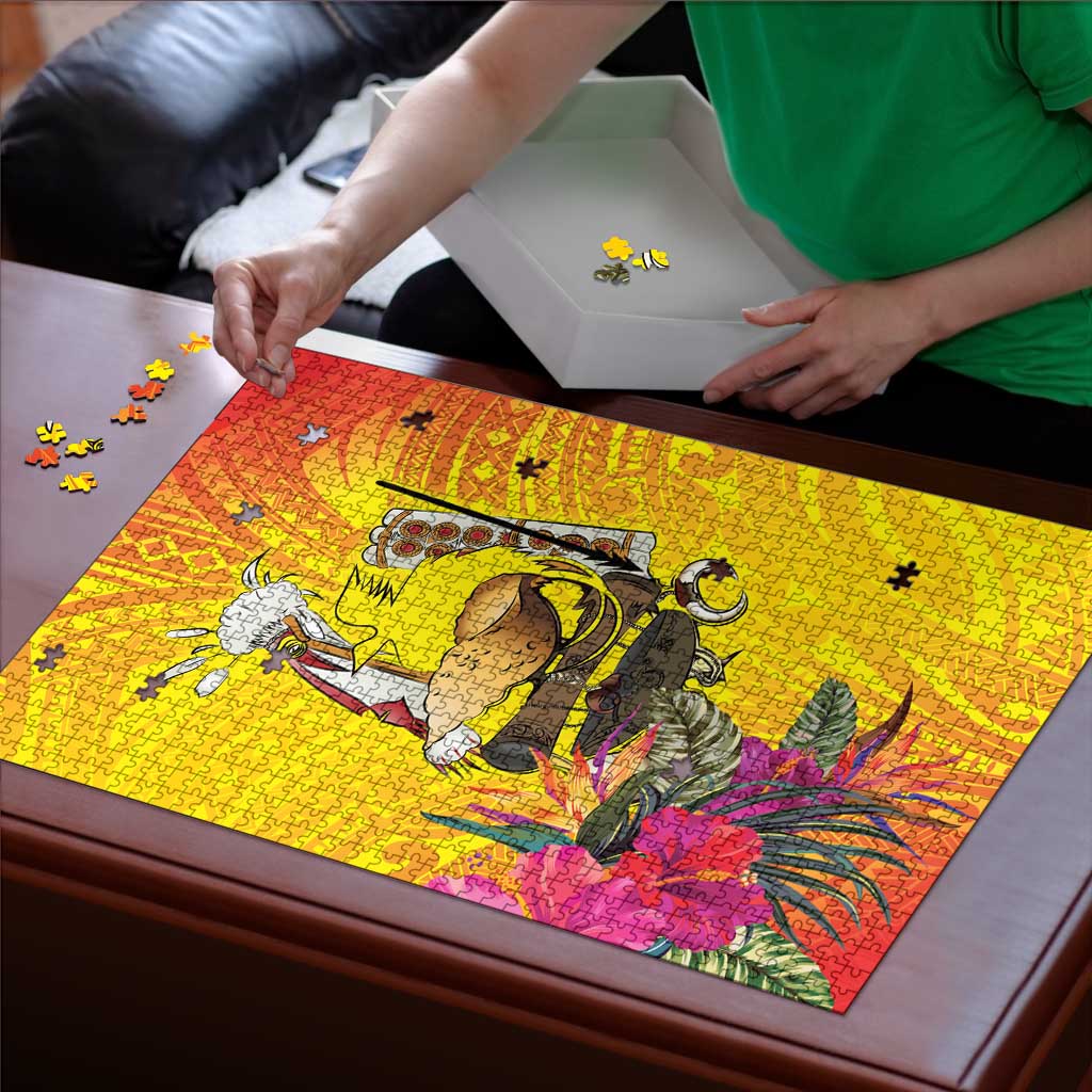 Papua New Guinea Cultural Tropical Flowers Puzzle - Polynesian Pride