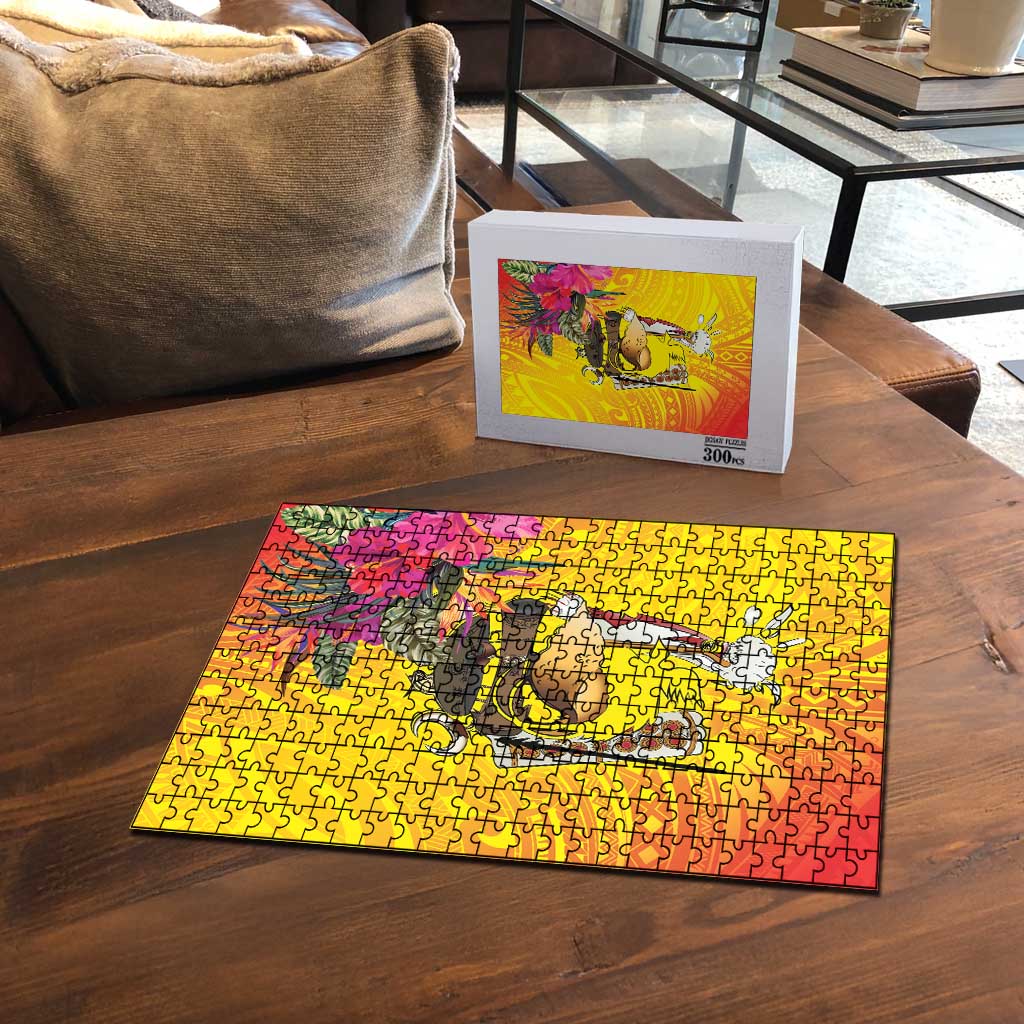 Papua New Guinea Cultural Tropical Flowers Puzzle - Polynesian Pride