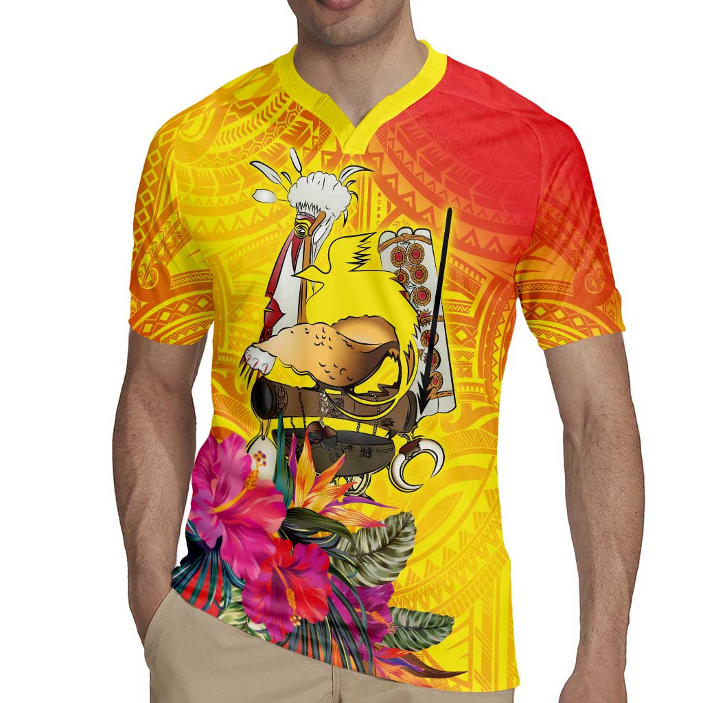 Papua New Guinea Cultural Tropical Flowers Rugby Jersey
