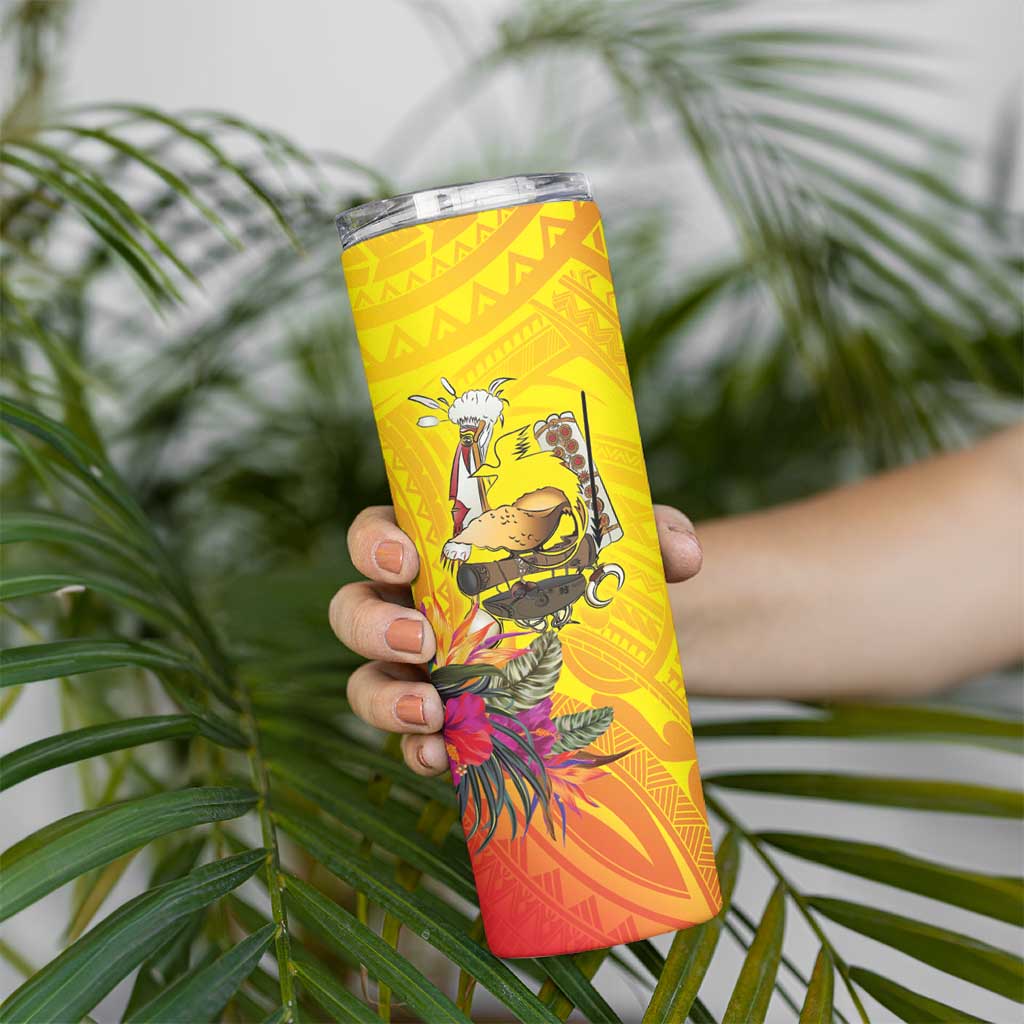 Papua New Guinea Cultural Tropical Flowers Skinny Tumbler LT9 - Polynesian Pride