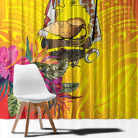 Papua New Guinea Cultural Tropical Flowers Window Curtain