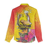 Papua New Guinea Cultural Tropical Flowers Women Casual Shirt LT9 - Polynesian Pride