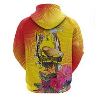 Papua New Guinea Cultural Tropical Flowers Zip Hoodie