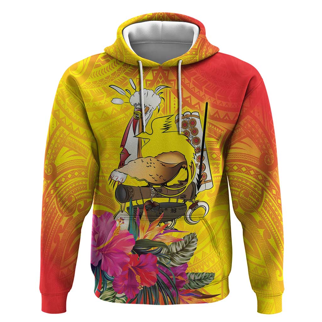 Papua New Guinea Cultural Tropical Flowers Zip Hoodie