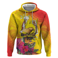 Papua New Guinea Cultural Tropical Flowers Zip Hoodie