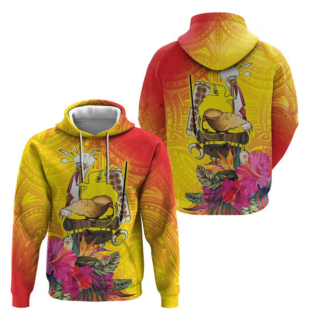Papua New Guinea Cultural Tropical Flowers Zip Hoodie