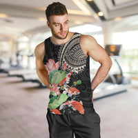 Personalized Japanese Koi Fish Men Tank Top with Polynesian Pattern LT9 Black - Polynesian Pride