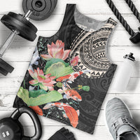 Personalized Japanese Koi Fish Men Tank Top with Polynesian Pattern LT9 - Polynesian Pride