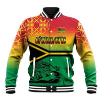 Hapi 45th Indipendens Dei Vanuatu Baseball Jacket Yumi 1980 with Vanuatuan Beach Landscape