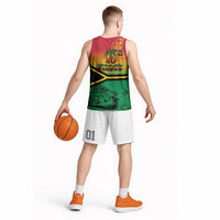 Hapi 45th Indipendens Dei Vanuatu Basketball Jersey Yumi 1980 with Vanuatuan Beach Landscape - Polynesian Pride