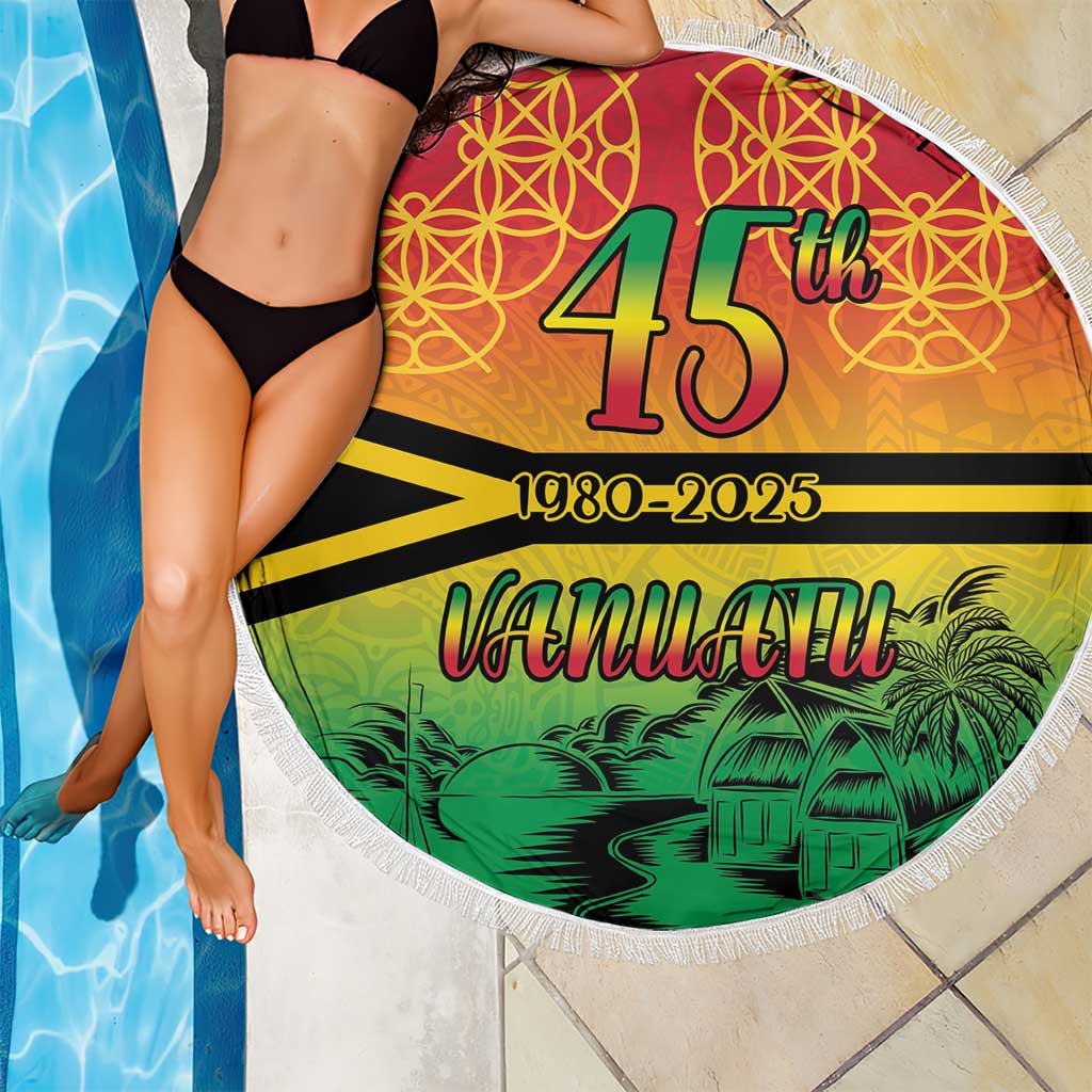 Hapi 45th Indipendens Dei Vanuatu Beach Blanket Yumi 1980 with Vanuatuan Beach Landscape