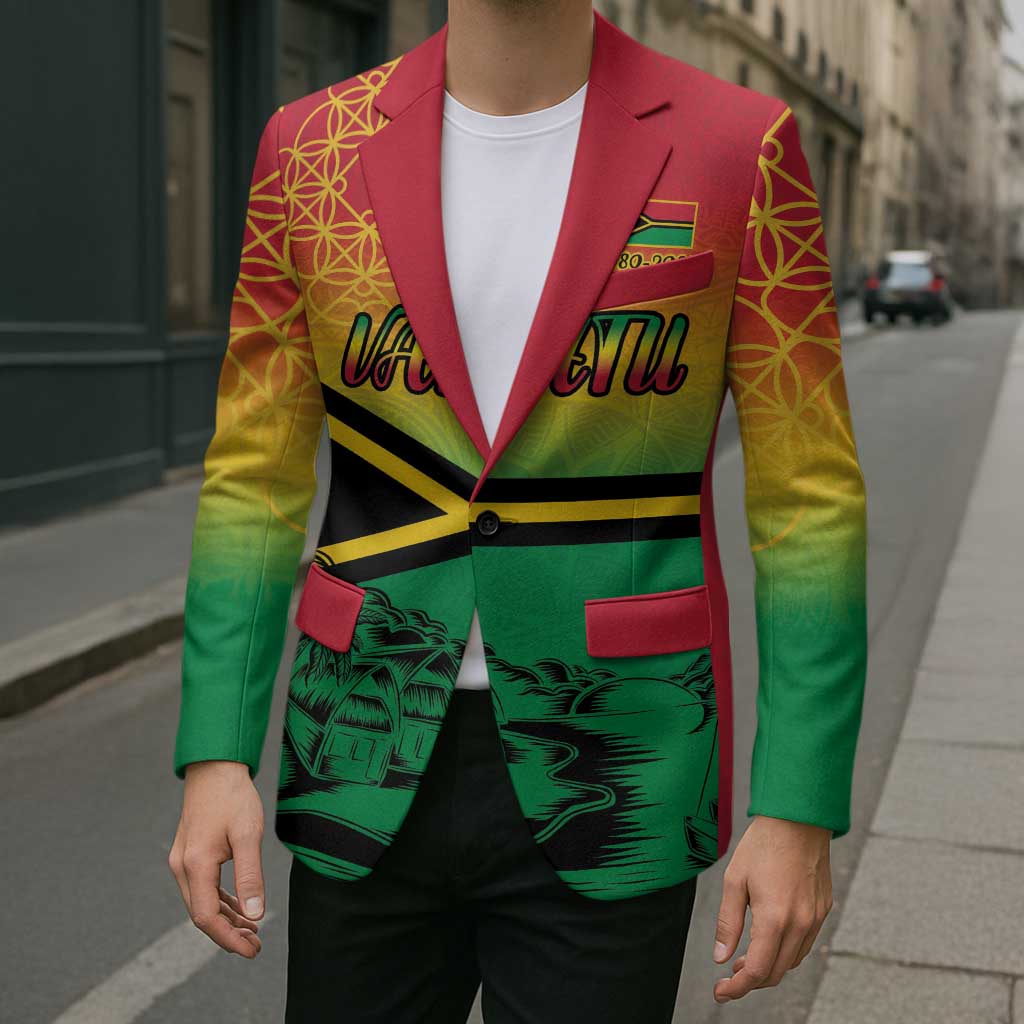 Hapi 45th Indipendens Dei Vanuatu Blazer Yumi 1980 with Vanuatuan Beach Landscape - Polynesian Pride