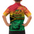 Hapi 45th Indipendens Dei Vanuatu Family Matching Off The Shoulder Long Sleeve Dress and Hawaiian Shirt Yumi 1980 with Vanuatuan Beach Landscape