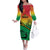 Hapi 45th Indipendens Dei Vanuatu Family Matching Off The Shoulder Long Sleeve Dress and Hawaiian Shirt Yumi 1980 with Vanuatuan Beach Landscape