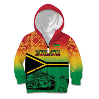 Hapi 45th Indipendens Dei Vanuatu Kid Hoodie Yumi 1980 with Vanuatuan Beach Landscape
