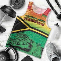 Hapi 45th Indipendens Dei Vanuatu Men Tank Top Yumi 1980 with Vanuatuan Beach Landscape