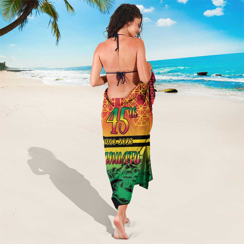 Hapi 45th Indipendens Dei Vanuatu Sarong Yumi 1980 with Vanuatuan Beach Landscape