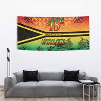 Hapi 45th Indipendens Dei Vanuatu Tapestry Yumi 1980 with Vanuatuan Beach Landscape