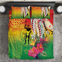 Vanuatu 45th Anniversary Bedding Set Polynesian with Sand Drawing Pattern LT9 Red - Polynesian Pride