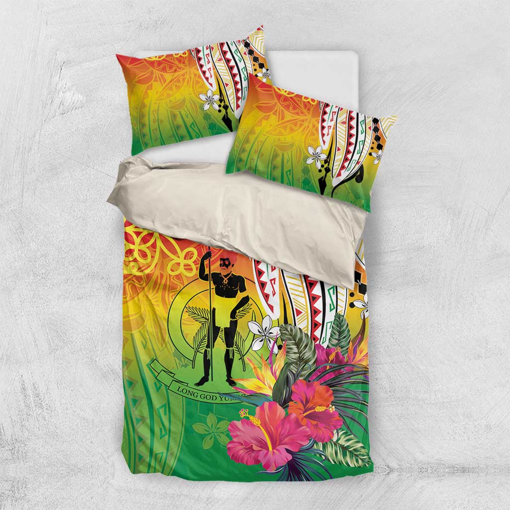 Vanuatu 45th Anniversary Bedding Set Polynesian with Sand Drawing Pattern LT9 US Twin 172cm x 218cm Red - Polynesian Pride