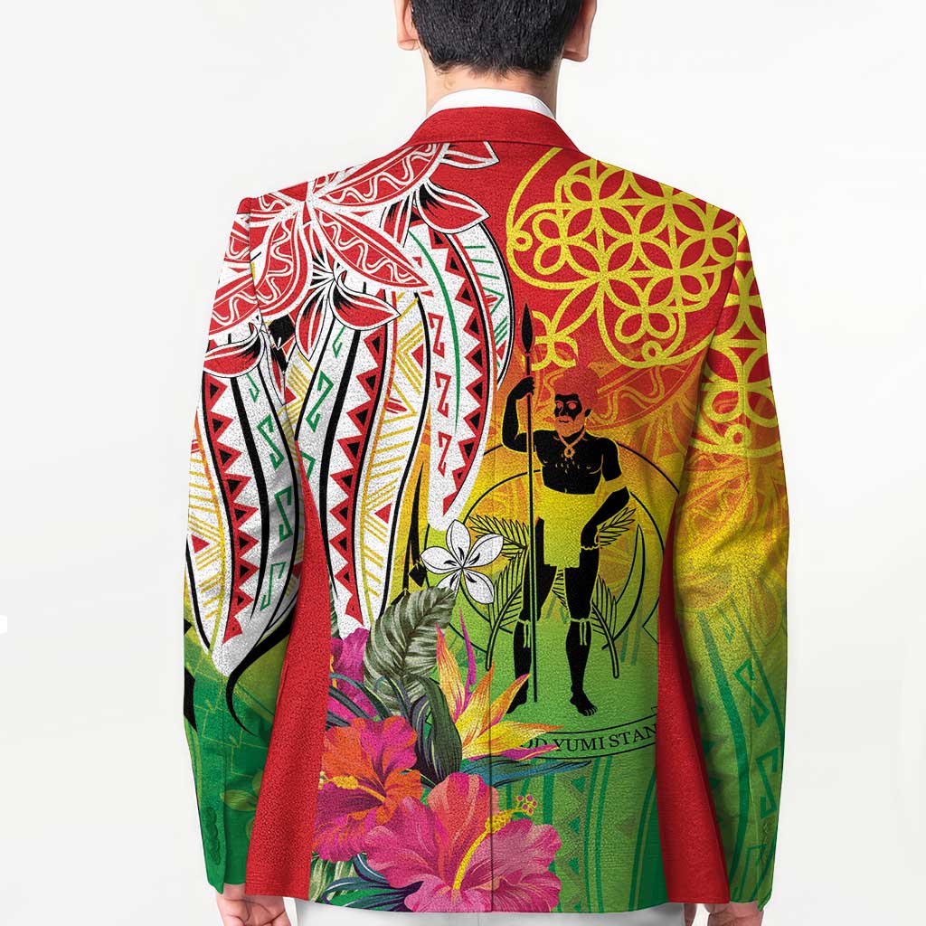 Vanuatu 45th Anniversary Blazer Polynesian with Sand Drawing Pattern - Polynesian Pride