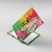 Vanuatu 45th Anniversary Canvas Wall Art Polynesian with Sand Drawing Pattern